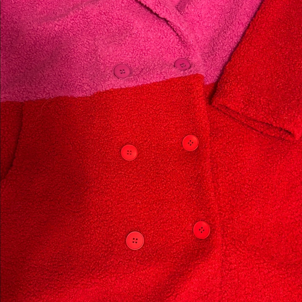 TCEC Two-Tone Pink and Red Teddy Jacket - Picture 3 of 5